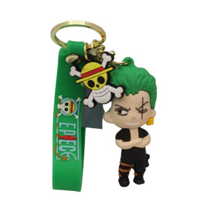 3D Anime One Piece Roronoa Zoro Keychain with Charm and Hook